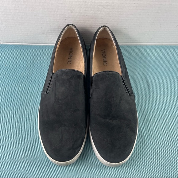 Vionic midi Womens Shoes Black Suede Slip On Stretch Comfort Loafers Flats - Picture 3 of 13